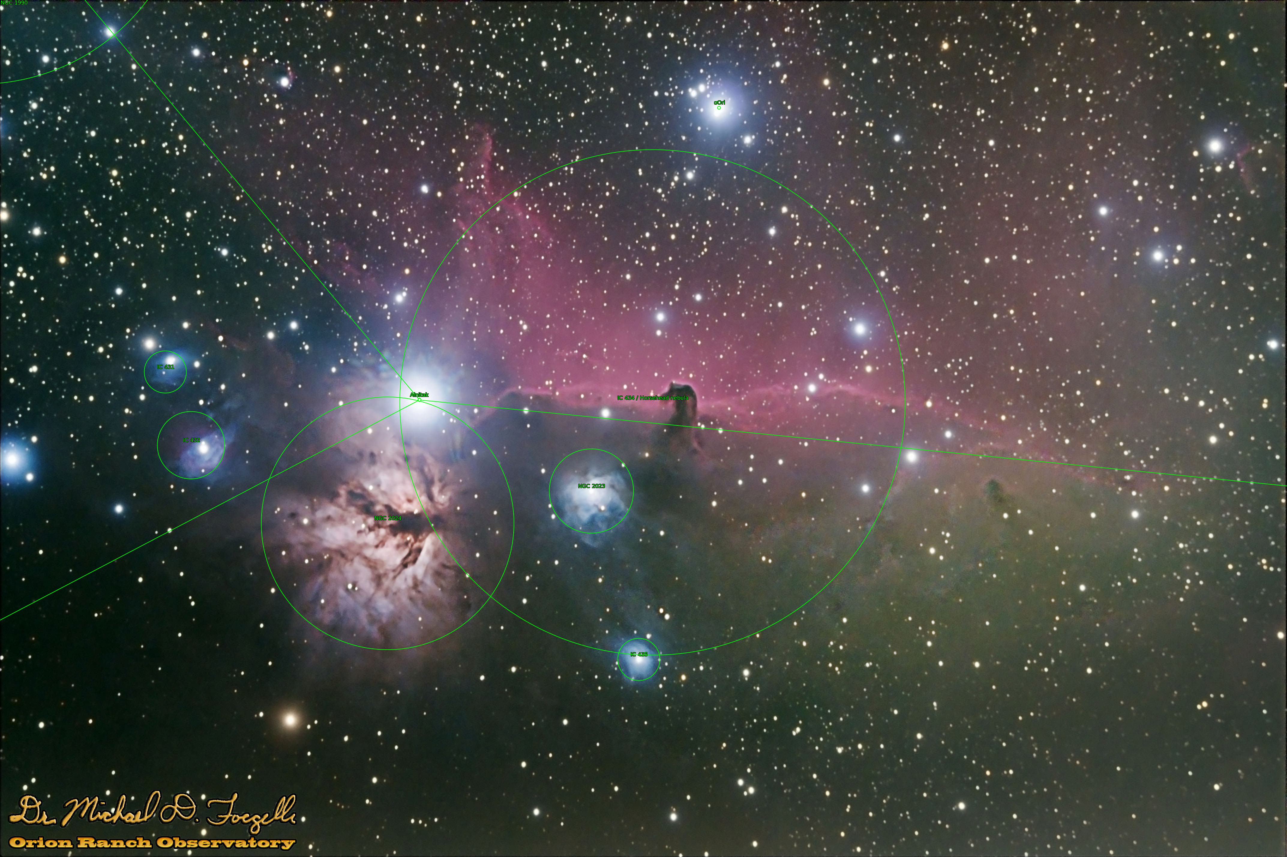 IC 434, Barnard 33, NGC 2024 - The Horsehead and Flame Nebulae - 101203